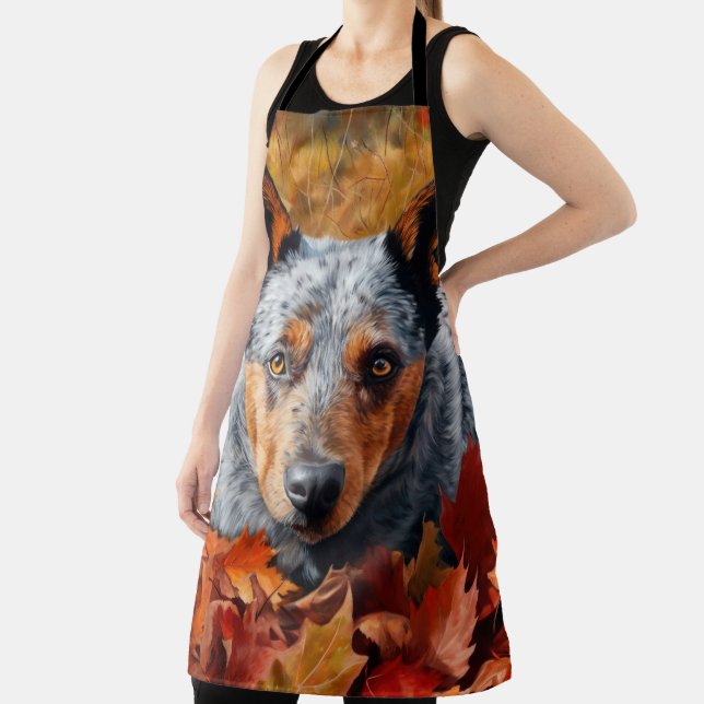 Australian Cattle  in Autumn Leaves Fall Inspire  Apron (Insitu)