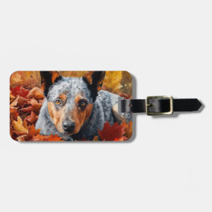 Australian Cattle in Autumn Leaves Fall Inspire Luggage Tag