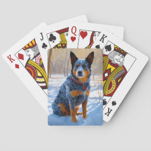 Australian Cattle Let It Snow Christmas Playing Cards