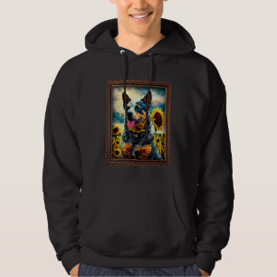 Australian Cattle Painting Sunflower Flower Mom Wo Hoodie