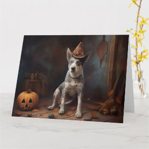 Australian Cattle Pumpkins Halloween Scary Card