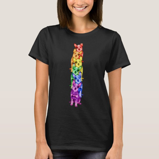 Australian Cattle Rainbow Flag Gay Pride Lgbt Dog T-Shirt (Front)