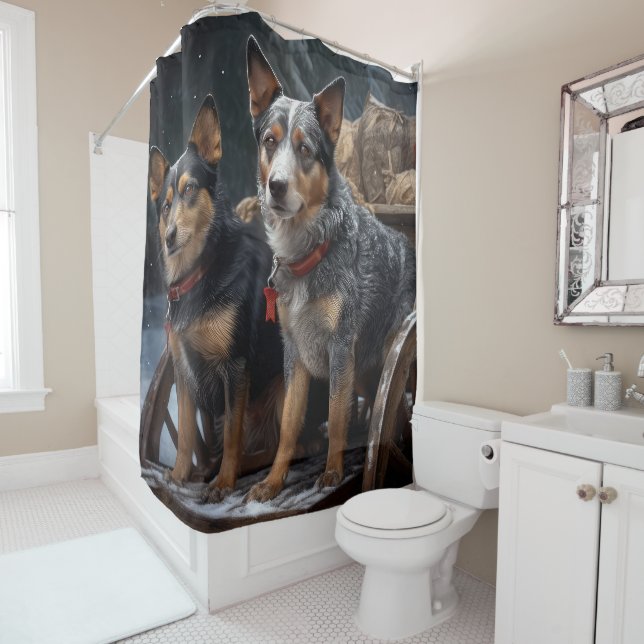 Australian Cattle Snowy Sleigh Christmas Decor (In Situ)