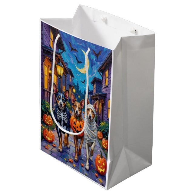Australian Cattle Trick-or-Treating in Halloween Medium Gift Bag (Front Angled)