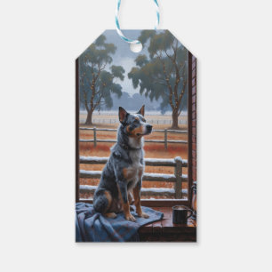 Australian Cattle With Christmas Lights Holiday Gift Tags