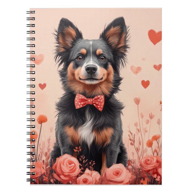 Australian Cattle with Roses - Valentine's Day Notebook (Front)