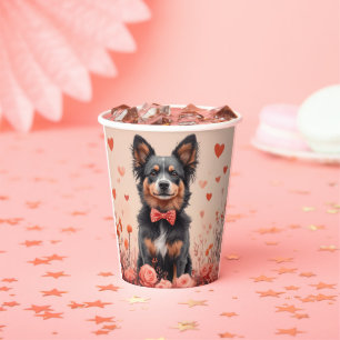 Australian Cattle with Roses - Valentine's Day Paper Cups