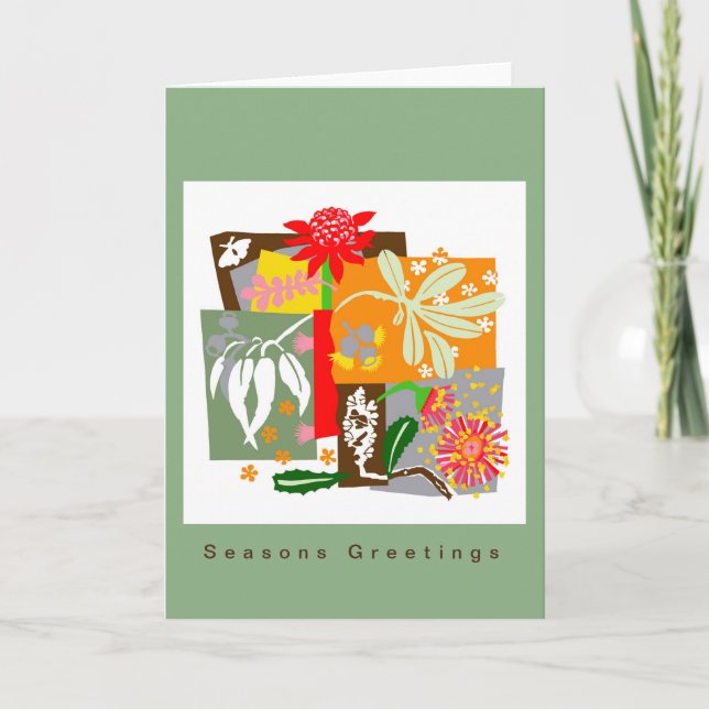 Australian Christmas BUSHLAND FLORA - Bush flowers Holiday Card (Front)