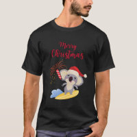 Australian Christmas Cute Koala Surfing Design