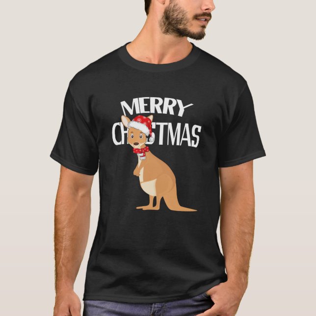 Australian Christmas Kangaroo T-Shirt (Front)