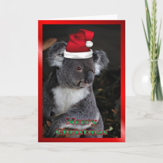 AUSTRALIAN Christmas koala xmas Christmas animals Holiday Card (Front)