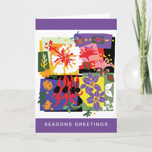 Australian Christmas -Native WILDFLOWERS -  Holiday Card (Front)