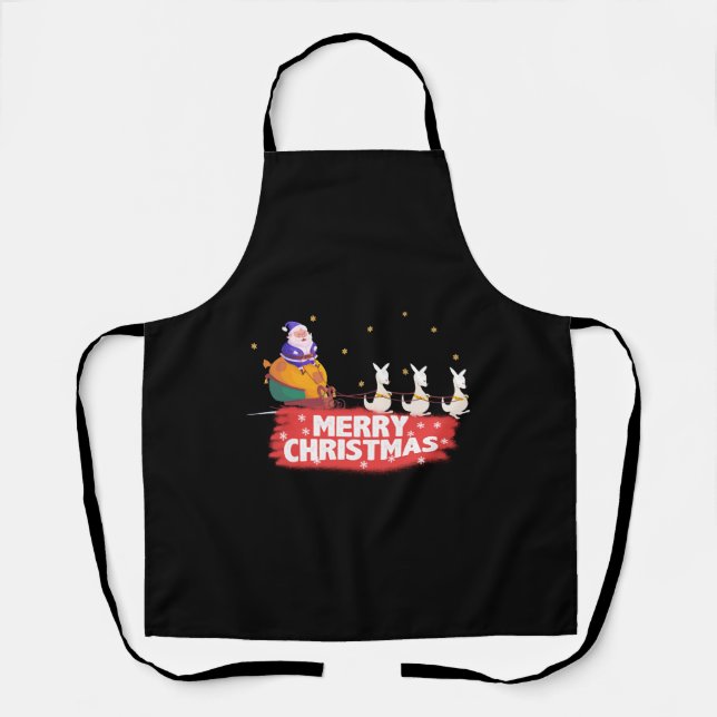 Australian Christmas, Santa Claus, beach Apron (Front)