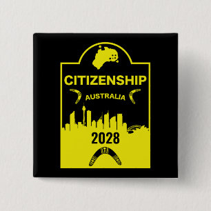 Australian Citizenship Gift 2 Inch Square Button