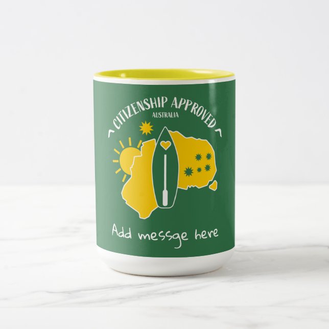 Australian Citizenship Gifts Congratulations Two-Tone Coffee Mug (Center)
