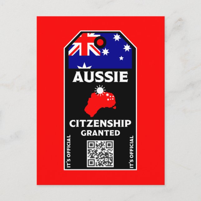 Australian Citizenship Party Congratulations  Postcard (Front)