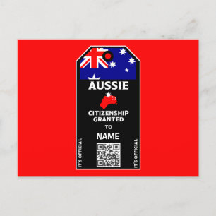 Australian Citizenship Party Congratulations    Postcard