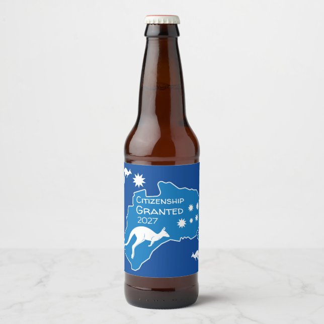 Australian Citizenship Party Gifts Beer Bottle Label (Front)