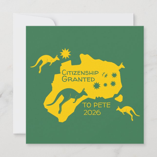 Australian Citizenship Party Gifts Card (Front)