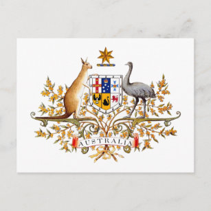 Australian Coat of Arms Post Card