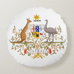 Australian Coat of Arms Round Pillow
