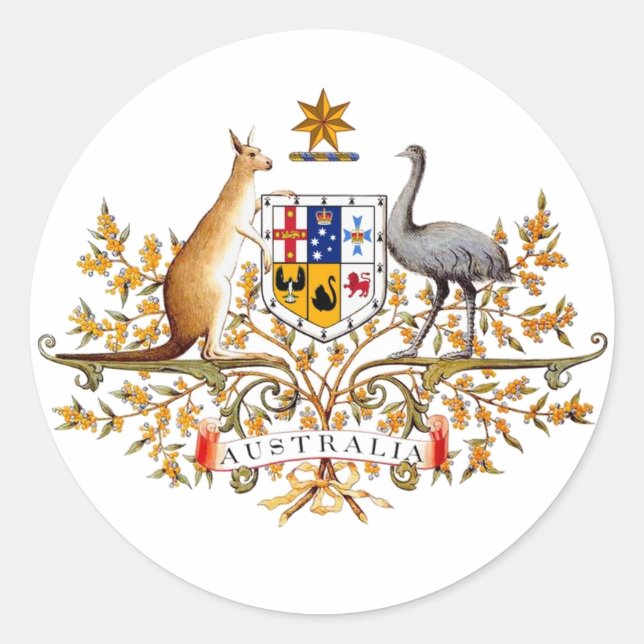 Australian Coat of Arms Sticker (Front)