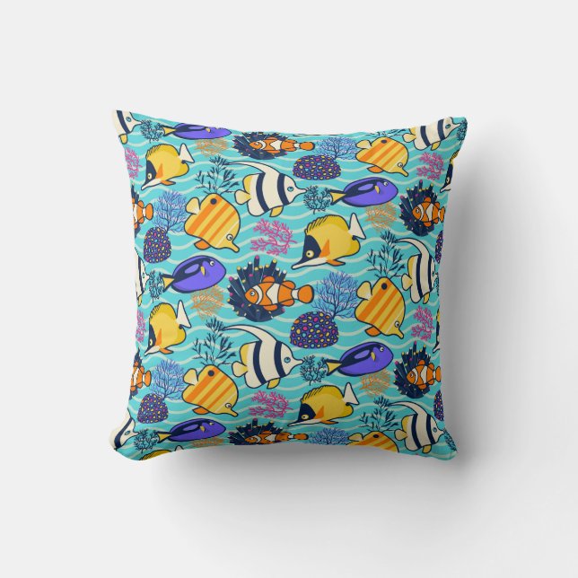 Australian Coral reef Throw Pillow (Front)