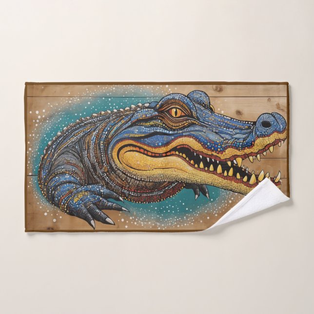 Australian Crocodile Art Design Hand Towel (Hand Towel)