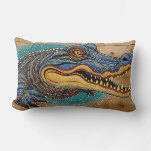Australian Crocodile Art Design Lumbar Pillow