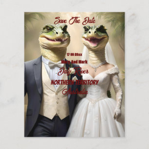 Australian Crocodile Wedding Save The Date,