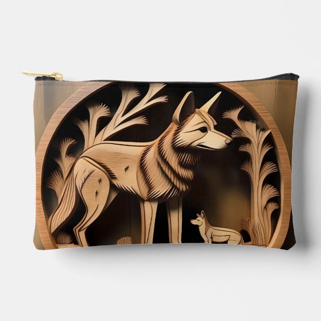  "Australian Dingo: A Nature's Print" Accessory Pouch (Front)
