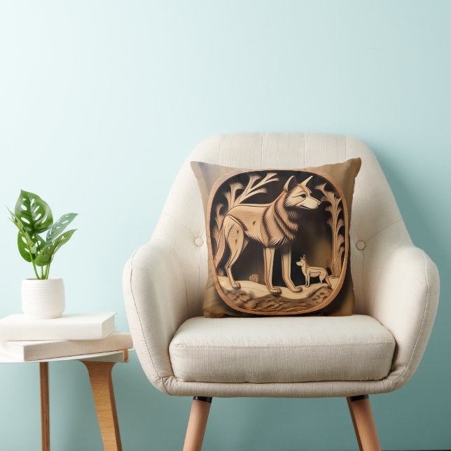"Australian Dingo: A Nature's Print" Throw Pillow (Chair)