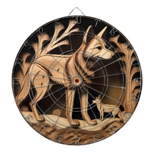 Australian Dingo Wood Carving, Dartboard