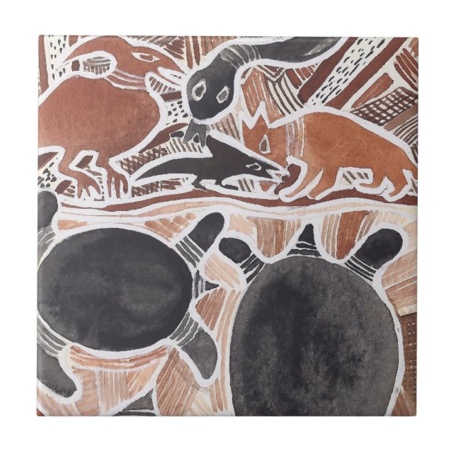Australian Dreams Animals Turtles Fishes Tile (Front)
