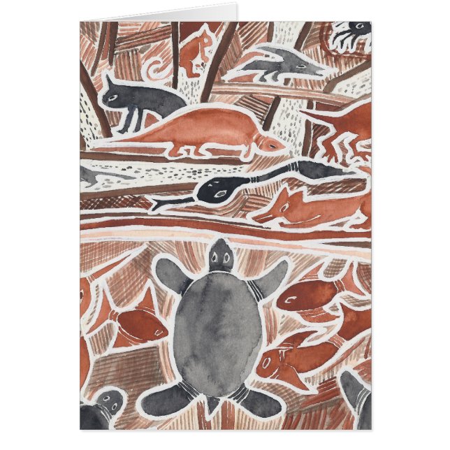 Australian Dreams Mythical Animals Turtle Card 2a (Devant)