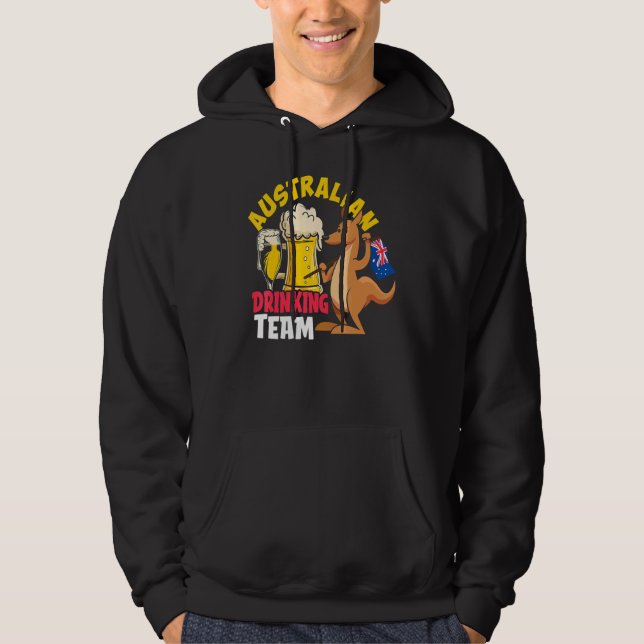 Australian Drinking Beer Team  Australia Day Hoodie (Front)