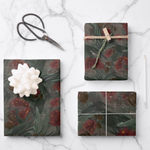 Australian Eucalyptus Bottle Brush Floral Wrapping Paper Sheet