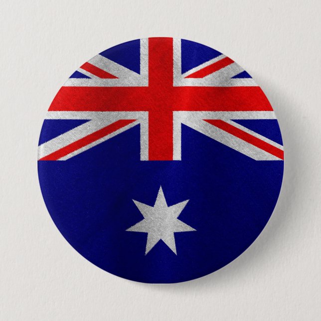 Australian Flag 3 Inch Round Button (Front)