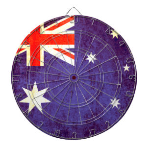 Australian flag antiqued style dart board