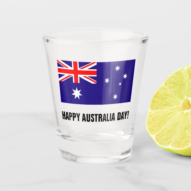 Australian flag Australia Day drinking party gift Shot Glass (Front)