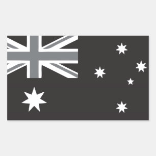 Australian Flag Black and White Sticker