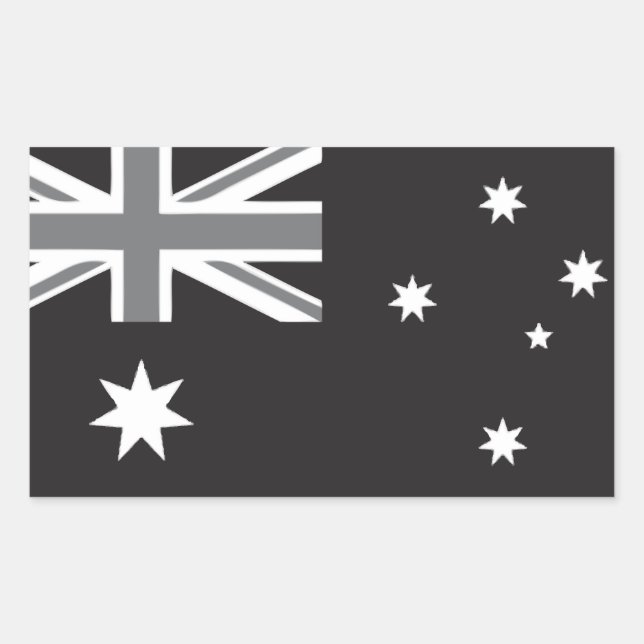 Australian Flag Black and White Sticker (Front)