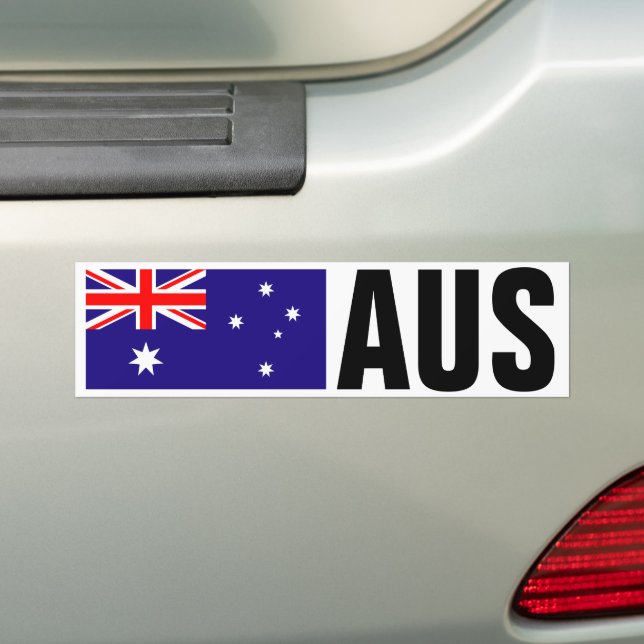 Australian flag bumper sticker with country code (On Car)
