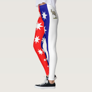Australian Flag Colors ~Kangaroo ~ Unique Design ~ Leggings