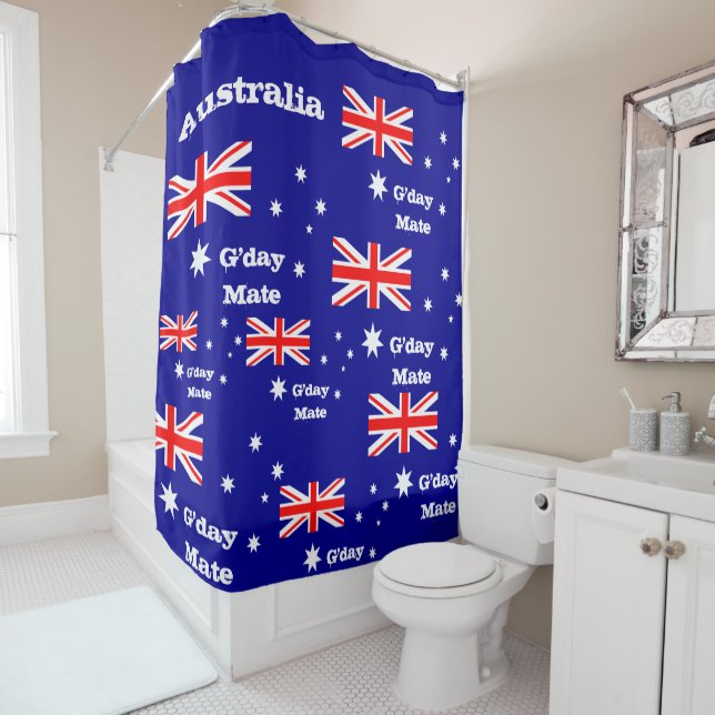 Australian Flag & G'day Mate shower / Australia (In Situ)