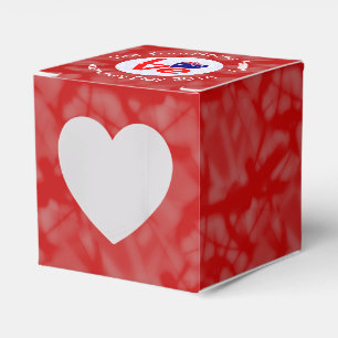Australian Flag Heart LOVE Red Personalized Text  Favor Box