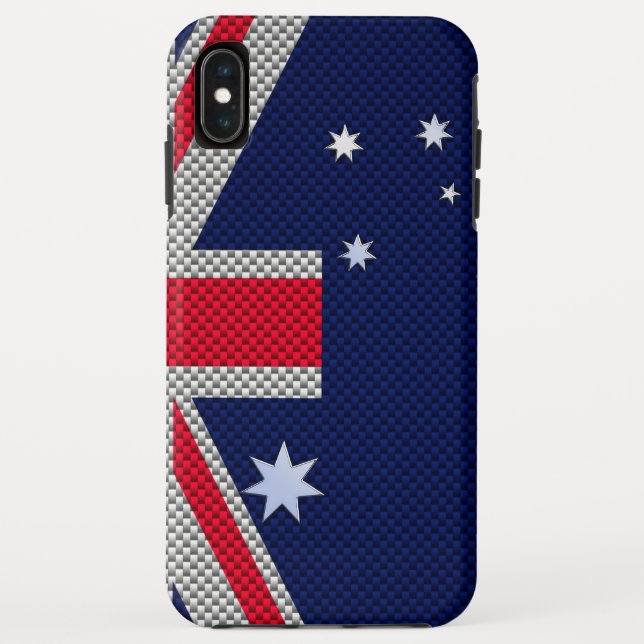 Australian Flag in Carbon Fibre Chrome Style Case-Mate iPhone Case (Back)