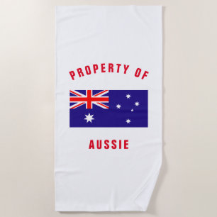 Australian flag personalized beach towel