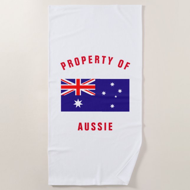 Australian flag personalized beach towel (Front)