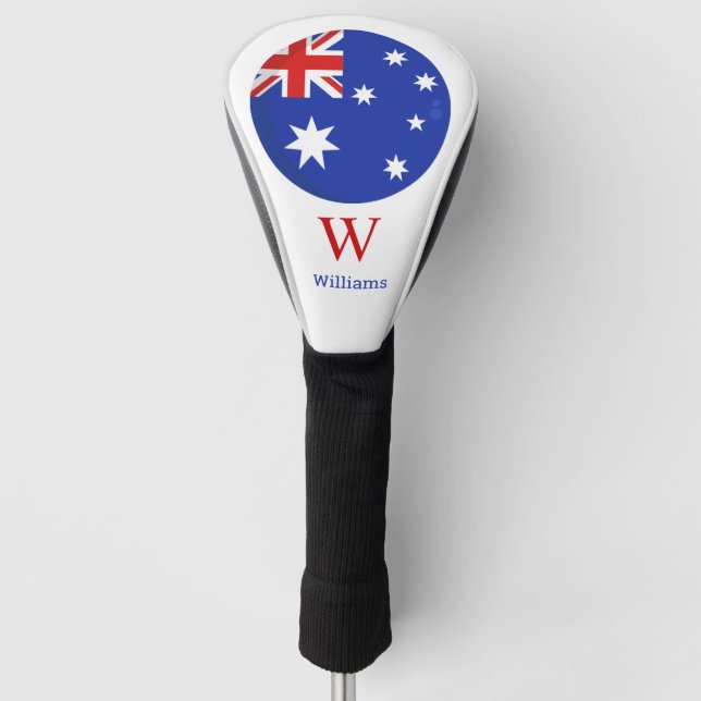 Australian Flag Personalized Golf Head Cover (Front)